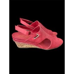A2 Aerosoles Pound Cake Open Toe Wedge Sandal Coral Sz 11M